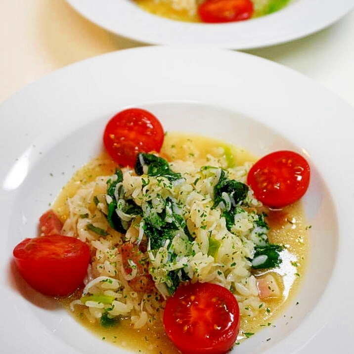 食通?のツレが絶賛!しらすとほうれん草のリゾット